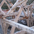 New build oak frame house in construction