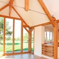 Modern oak framed extension, Somerset